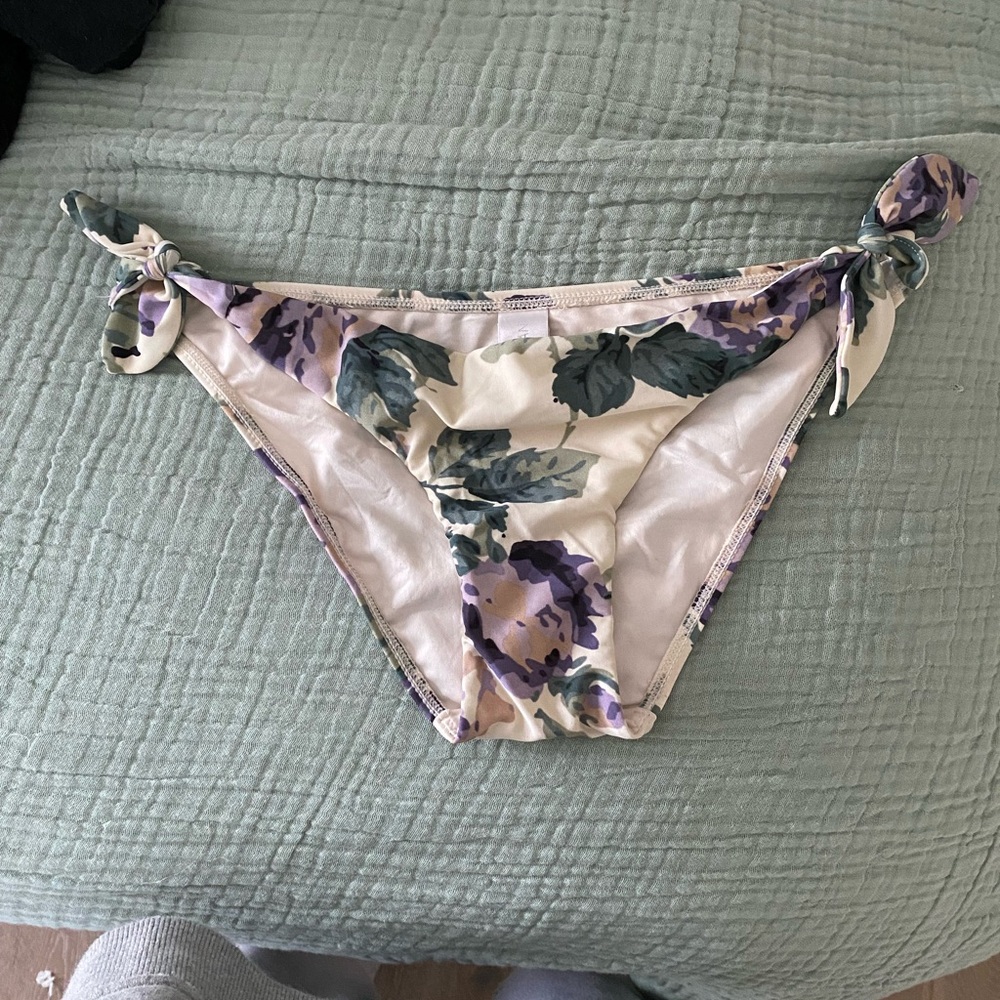 Zimmermann Floral Bikini Bottom with Side Ties